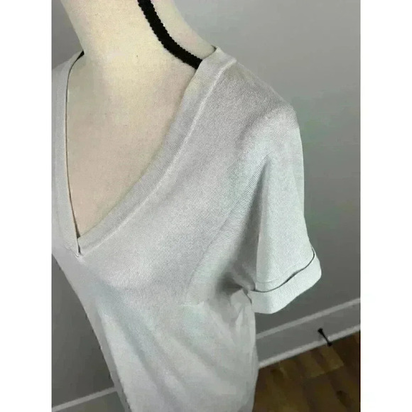 Amina Rubinacci Women's Short Sleeve Shift Dress Size 44 Beige Midi - Picture 10 of 11